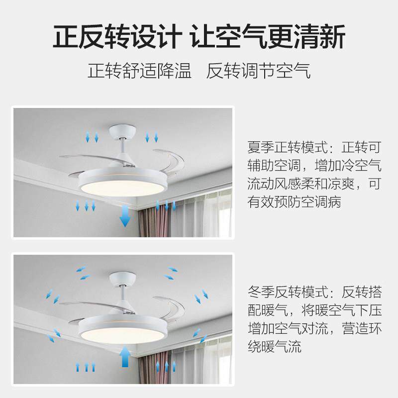 简约隐形风DYD-XD01扇灯扇吊大风吊力客厅卧室餐厅家用一体带灯电