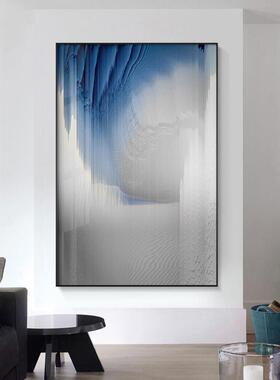 现代抽象蓝色大幅画装饰玄关竖版落巨地挂画简约C-001客厅画幅样