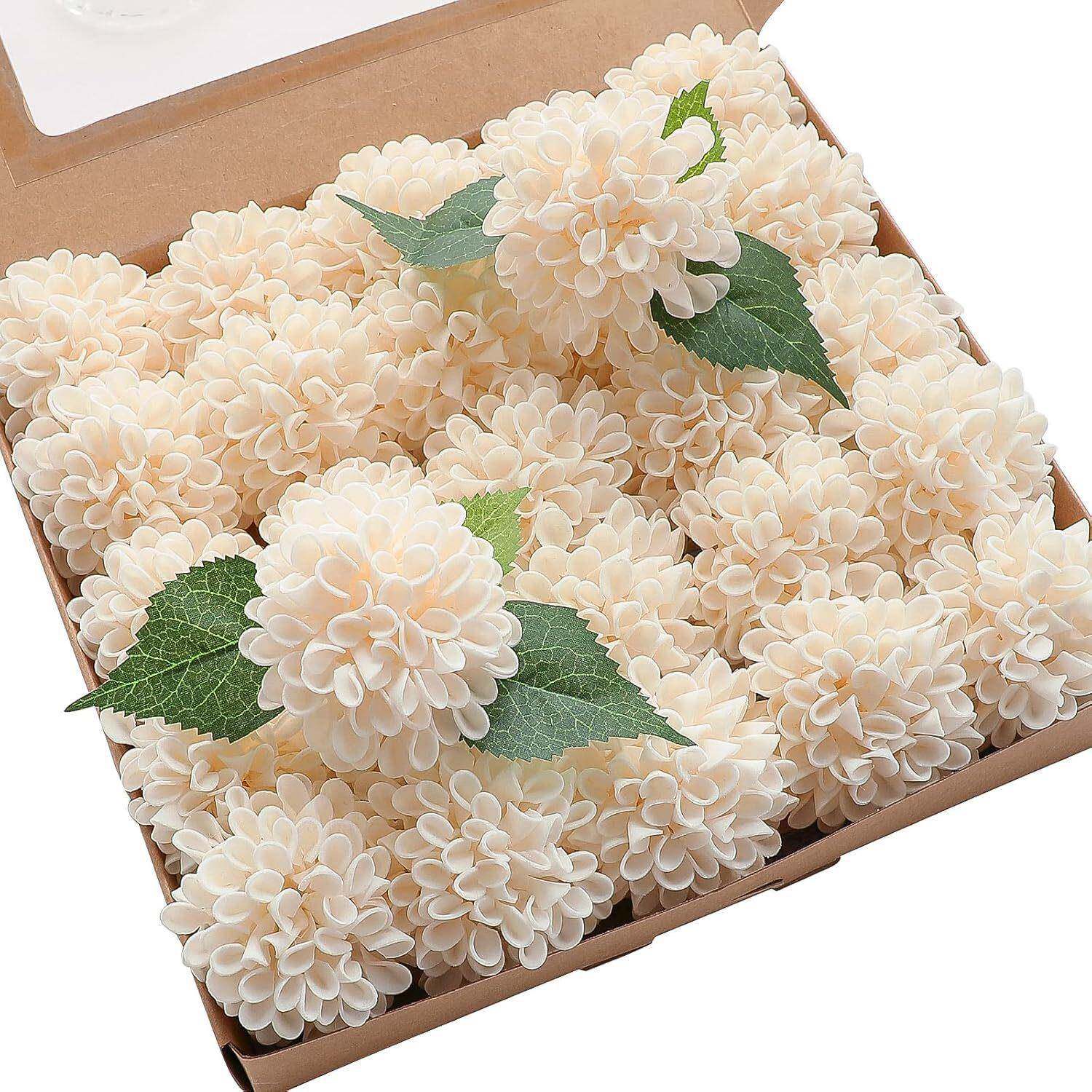 绣球花仿花真带杆假花盒装婚庆手捧圣节万节婚泡沫菊花礼布置婚房