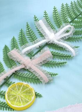 绒面蕾丝花边诞木耳边yDXZ纱带物包装圣树装饰丝礼带di弹性丝带