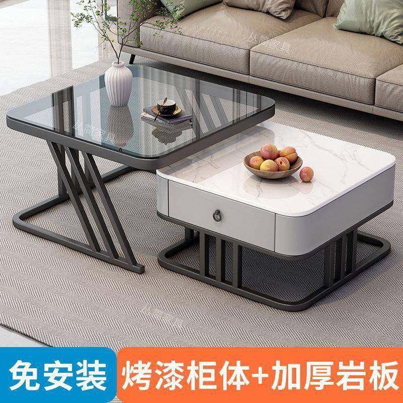 玻璃岩板茶几家用客厅小户型轻奢桌子组合现代简约方形网红新款,鲜花速递/花卉仿真/绿植园艺,割草机/草坪机,淘宝优惠券,粉丝福利购,淘宝优惠卷