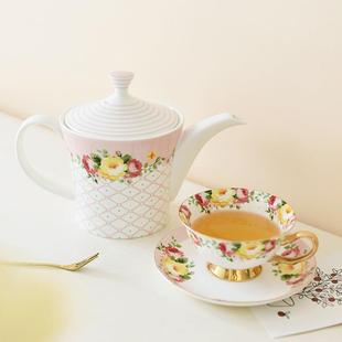 法式下午茶骨瓷杯碟茶壶咖啡杯花茶杯家用茶具陶瓷浪漫花朵套装