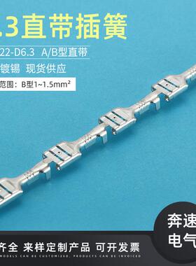 6.3插簧直带DJ622-6.3250端BRXC子6.3端子风扇电机端子厂家
