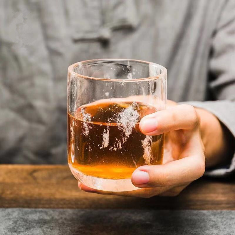 原矿水晶茶杯办公杯果汁杯大号凉水杯家用厚水晶啤酒杯礼品
