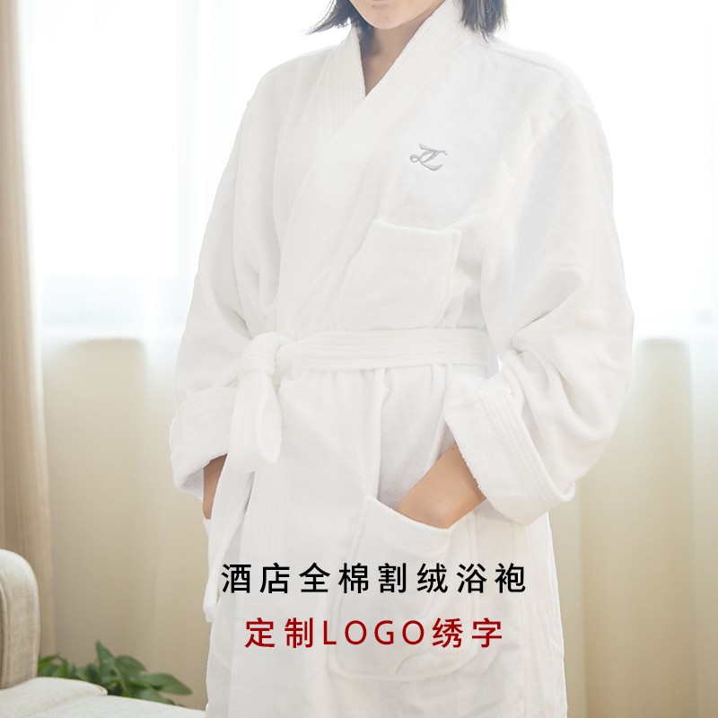 棉毛巾料浴袍男女情侣棉割绒睡袍酒店加厚薄款浴衣美容院专用