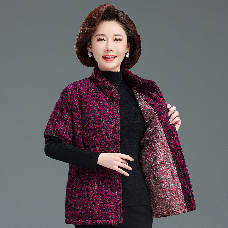 中老年女秋冬装条绒马甲纯棉坎肩中老年女装