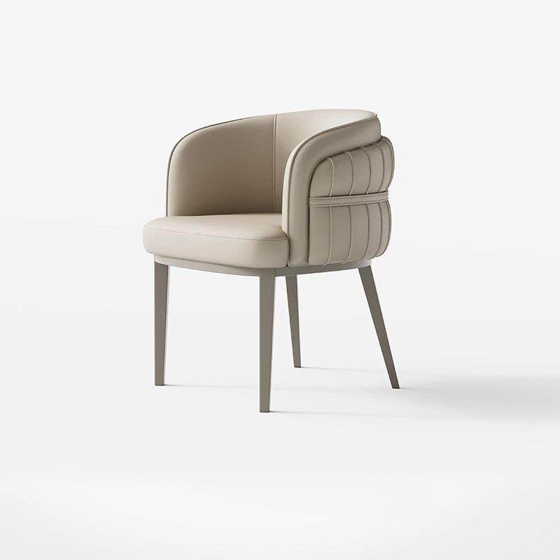 现代简约意式餐椅轻奢家用猫爪皮餐桌椅高级洽谈椅梳妆书桌椅茶椅