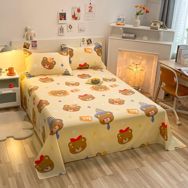 加厚纯棉磨毛床单单件秋冬季家用双人保暖单人学生宿舍全棉布被单