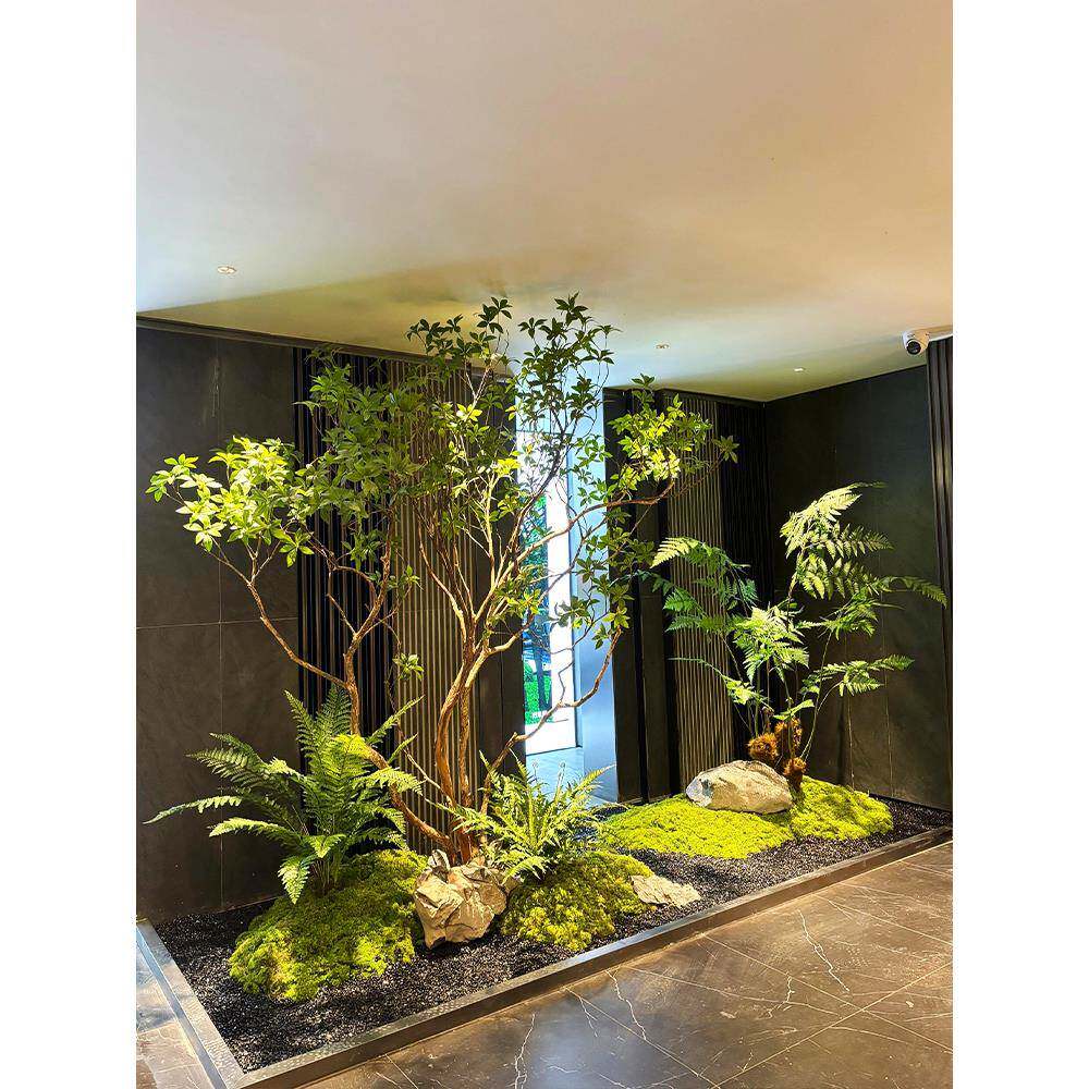 仿真马醉木室内植物造景装饰树仿生绿植大型假树简约景观橱窗摆件
