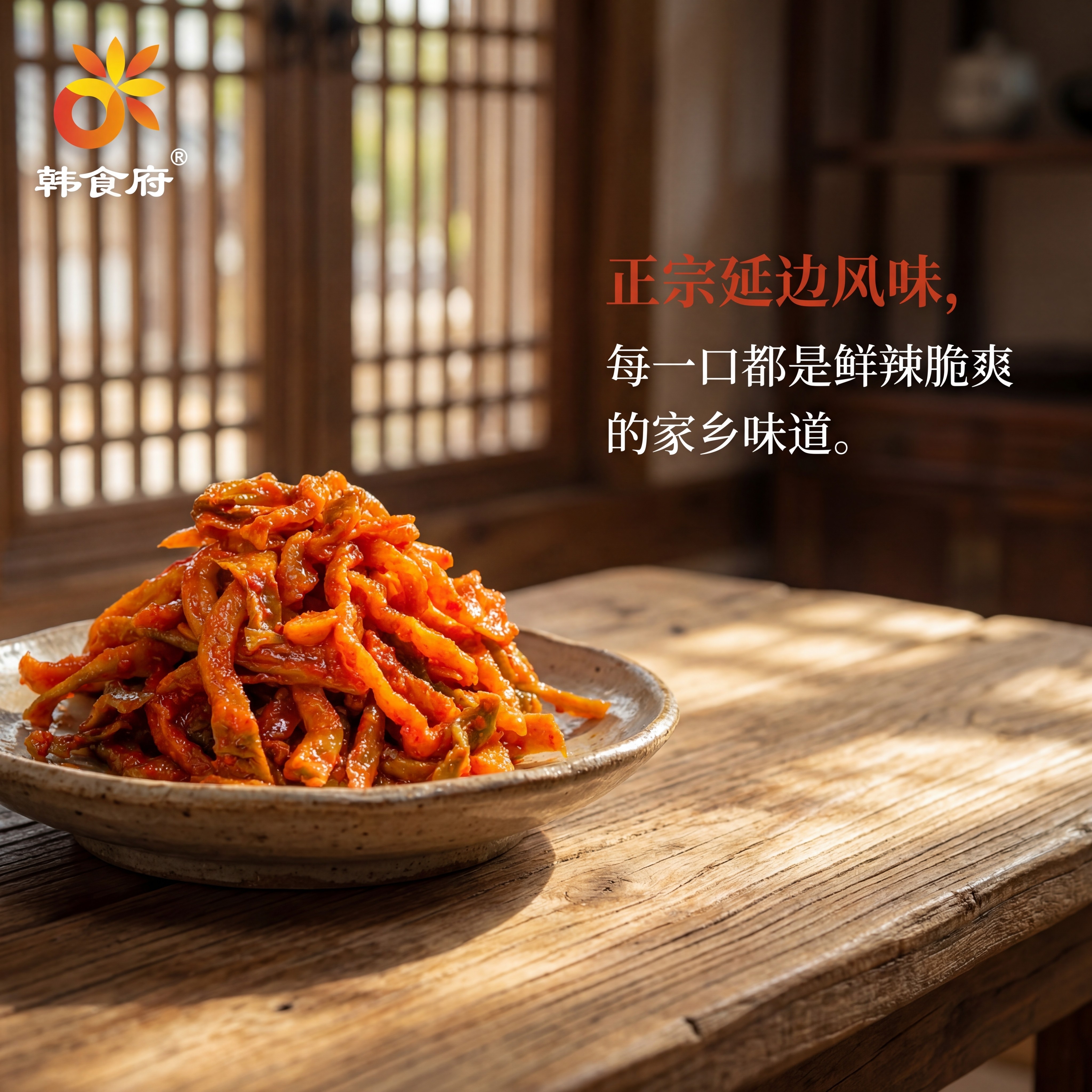 韩食府香辣萝卜干咸菜延边朝鲜族特产腌萝卜下饭菜韩式拌萝卜泡菜