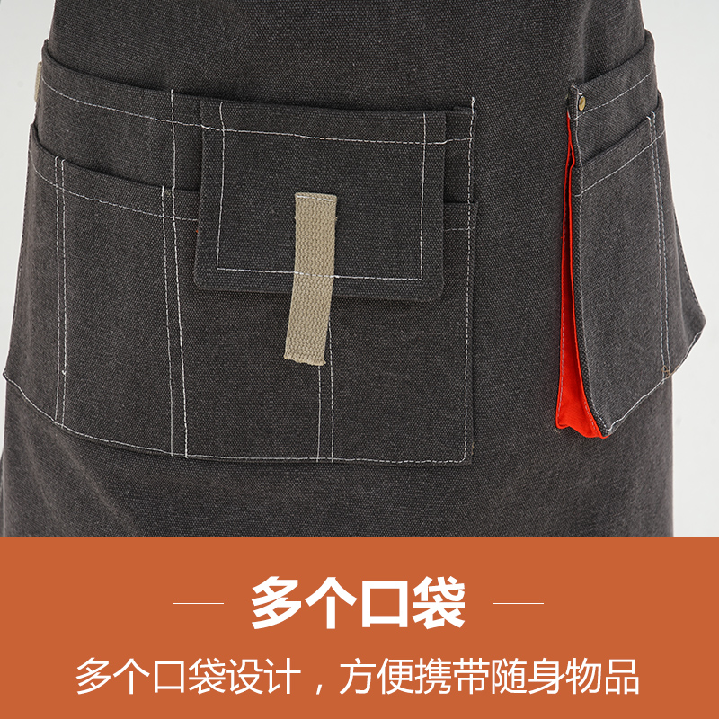 奶茶店餐饮牛仔防水工作围裙定制logo男士园艺师花店女时尚咖啡师