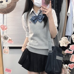 小马甲马甲 校供感打底针织衫 狗皮皮JK制服基础款 多色毛衣背心春季