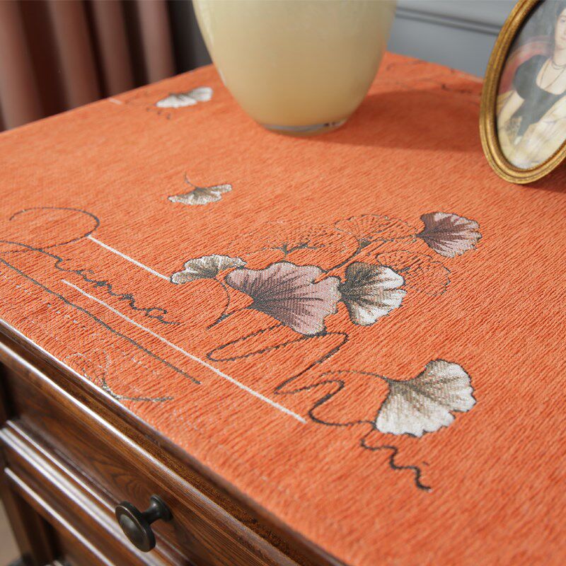 中式床头柜盖巾冰箱电视柜布洗衣机防尘罩桌布艺长方形鞋柜台垫布