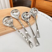 10不锈钢一体桌面分汤盛汤勺子家用粥勺稀饭舀勺火锅花椒漏勺