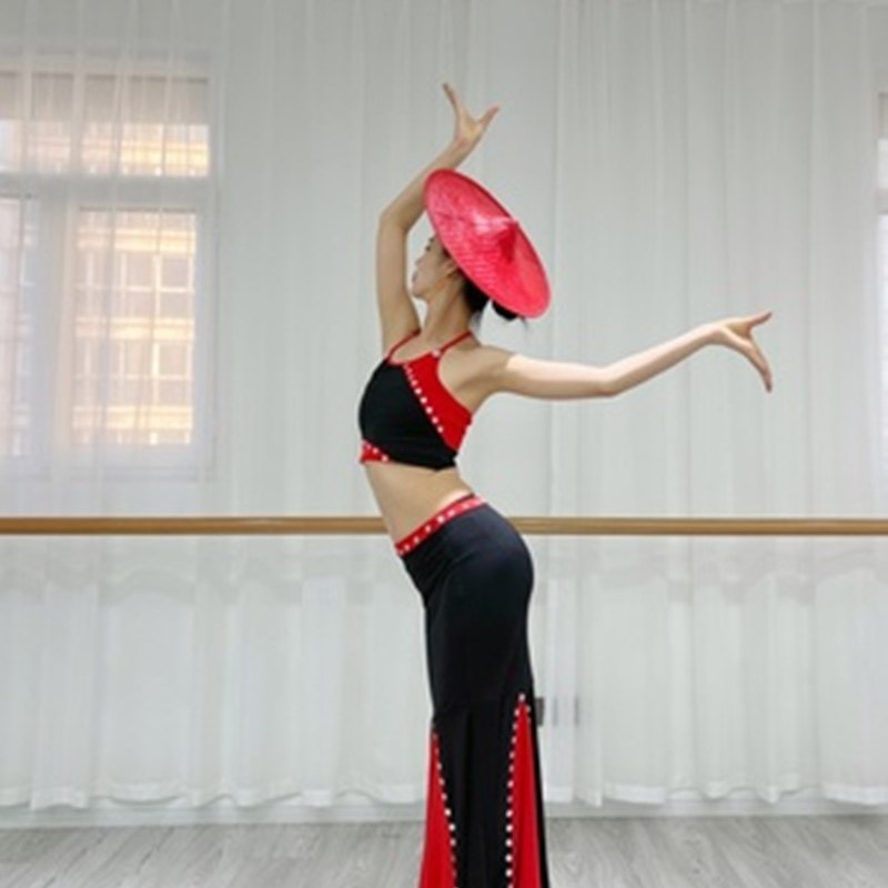 花腰姑娘傣族舞蹈少数民族演出服装女儿花鱼尾裙大摆裙艺考服女装