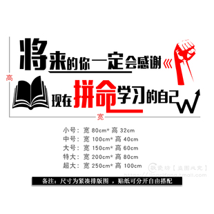 教室布置装饰励志墙贴将来的你一定会感谢现在班级文化标语贴纸画