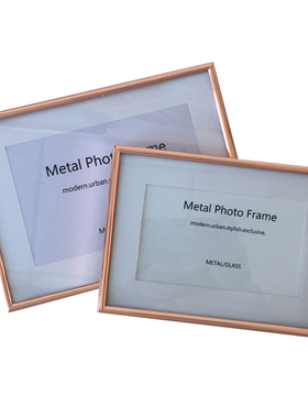 北欧简约金属相框5寸6寸7寸8寸A4玻璃框架挂墙相册定制照片摆件