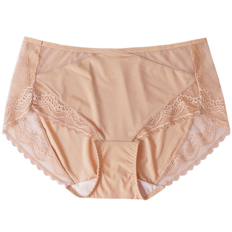 丝绸缎面无痕内裤女夏季薄款蕾丝高档单条性惑低腰三角底裤一条装
