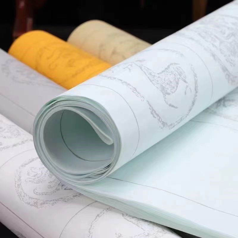 安徽四尺对开粉彩瓦当龙纹20格28格40格56格宣纸书法创作用宣纸