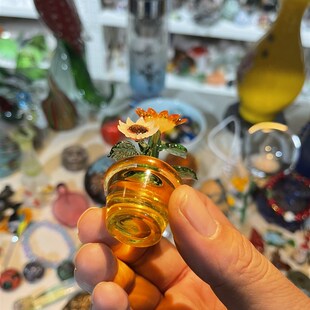 淄博博山琉璃向日葵摆件迷你手工玻璃家居装饰礼品礼物生日客厅花