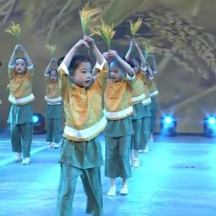 小荷风采儿童演出服禾稻梦稻花香禾下乘凉梦表演服装道具斗笠稻穗