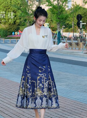 小个子织金马面裙 木兰禧【云梦京华】八分马面裙改良口袋款