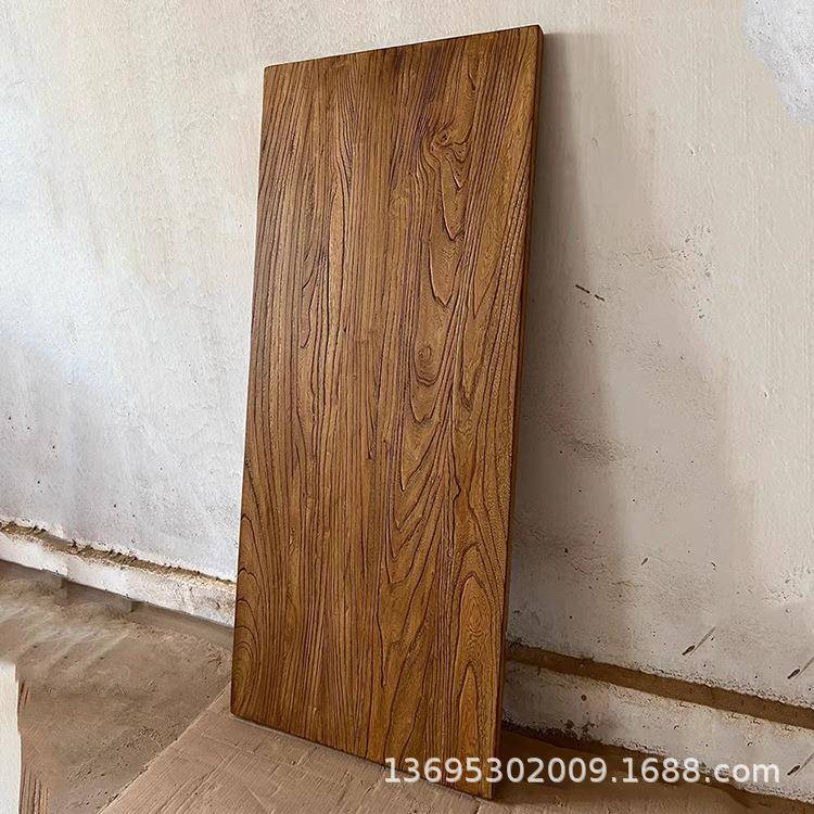 老榆木实木大板风化板旧木板复古吧台餐桌飘窗书桌面板家居装修板