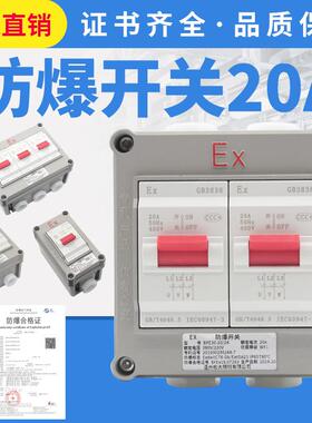 三相防爆开关20A220V380V防爆防水防尘BPZ30-20/2K3K防爆断路器