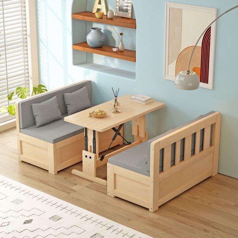 实木沙发床两用可折叠带书桌现代简约客厅小户型卡座多功能储物床