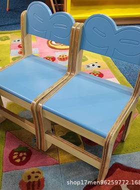 儿米点白方长桌月牙月弯桌幼儿园学习课童桌椅8亮人组合桌绘WLQ画