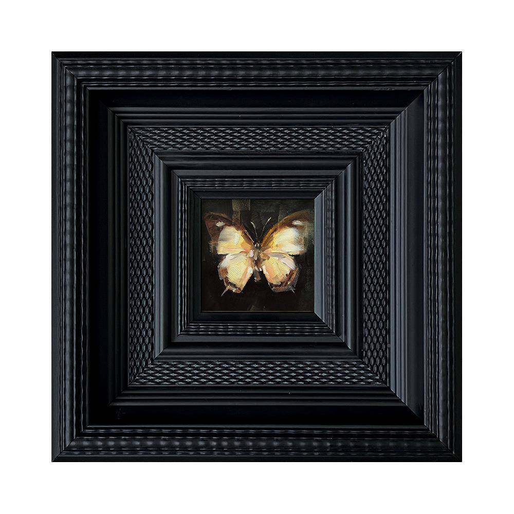 画法式中古欧式客纹厅装饰画黑色花实木框美式古典蝴EEP餐蝶挂厅