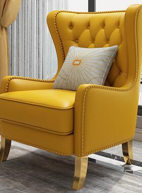 TJYC轻917VIE-1美式奢人单沙发休闲椅阳沙发椅子老虎凳卧室客台厅