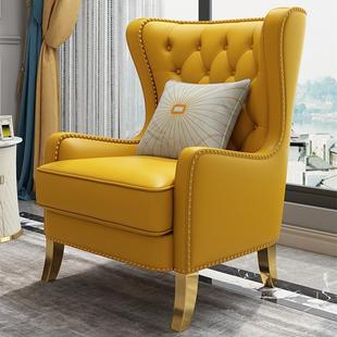 TJYC轻917VIE 奢人单沙发休闲椅阳沙发椅子老虎凳卧室客台厅 1美式