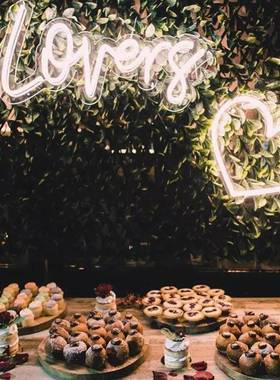 装婚l造ogo派对饰灯牌L礼ED型霓虹XHQ灯多彩英文字母发光名字装饰