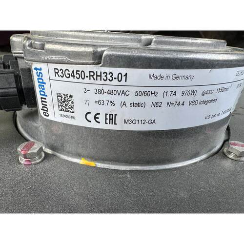 德国进口R3G450-RH33-01 380V-480V1.7A970W冷设备专用风机