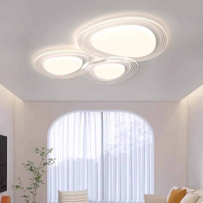 新高端大款气吸客厅顶灯现代简约时尚SPS百鹅卵石护眼智能卧搭室