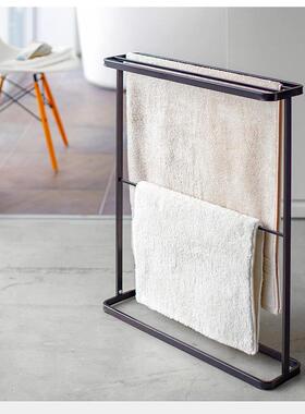 艺式置地毛巾架铁落浴地巾架浴美室置物架卫生间EUQ简易毛巾架