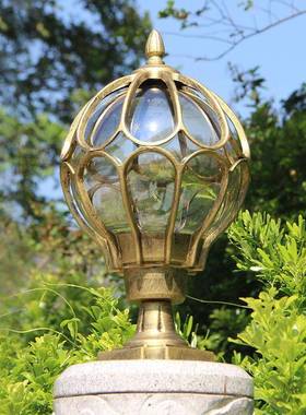 阳能ED户外庭院大门太柱子别灯欧式围墙圆型灯墅L花园防NVZ水防锈