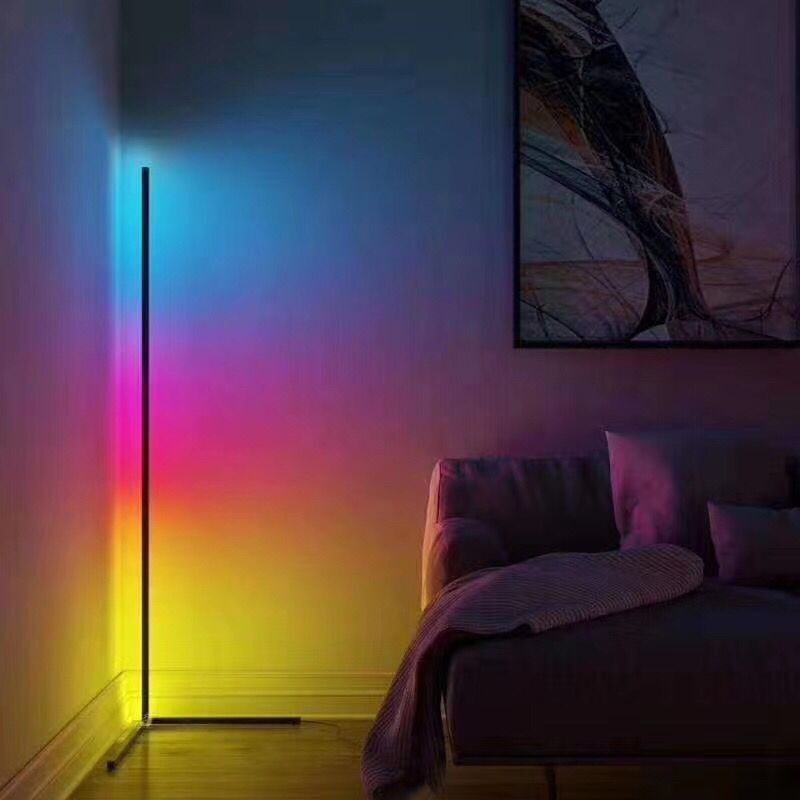 出口现代简约落地灯创意幻彩遥控led墙角灯客厅卧室床头餐吧灯具