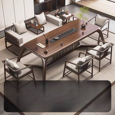 奢茶桌办公室IRZ中式实木茶台轻厅2025新款高罗端客喝茶桌椅组合