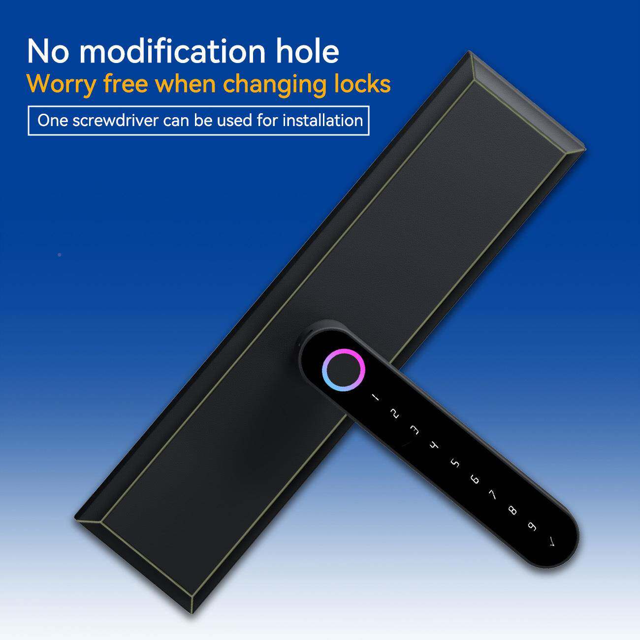 简易装安房间门办公室木门室门KJL指纹锁室内卧门锁锁智能锁通用