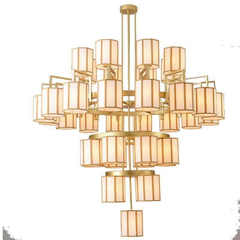 中新中式复式楼挑高客厅大吊大灯酒店别墅大堂大工程空气吊厅164,家装灯饰光源,智能吊灯,淘宝优惠券,粉丝福利购,淘宝优惠卷