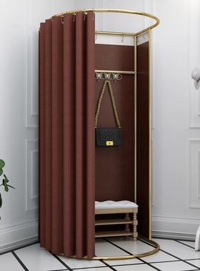 服店场门帘布试装移衣间XMP简易动换衣间临时可拆卸商展示架子更