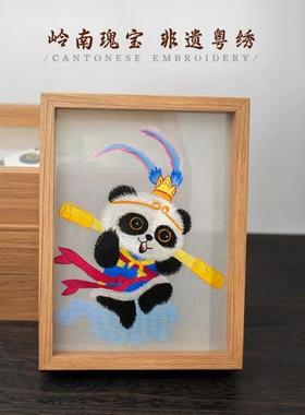遗粤色绣广绣中国特色手非工刺绣摆VNS件广州广念东特纪品出国送
