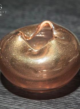 鸣沙系板列复古轻洒金QOF烟灰缸高档别墅样间客装厅茶几奢饰