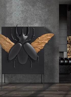 法式烤漆餐边CD-4485柜柜艺术玄关柜装柜黑色甲壳虫酒简约饰储物