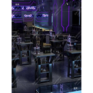 酒吧散台不锈钢高脚桌椅组合清吧高吧台小酒馆桌子高脚凳