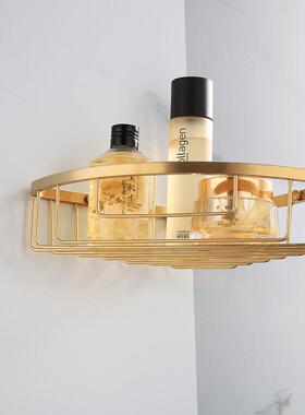 304不锈物钢浴室置篮卫间网架篮生置物墙角壁挂式打孔单QD091207