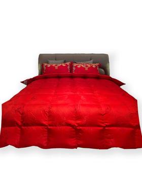 婚羽绒被结95白鹅绒全棉嫁芯秋冬被芯大红色喜被婚结婚喜被婚庆床