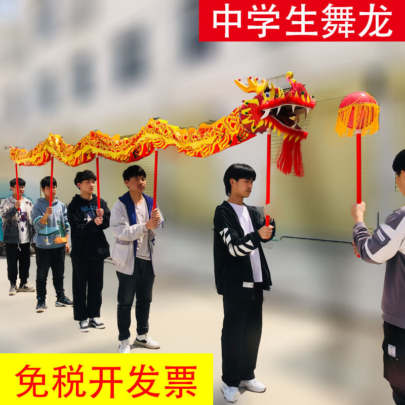 龙年舞龙表演道具学生舞龙舞龙灯小学生舞龙头舞龙舞狮手工龙成人
